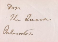 Henry John Harry Temple, 3rd Viscount Palmerston signed 3x2 letter cutting. Henry John Harry Temple,