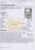 Bernard Bresslaw signed 4x3 irregular album page cutting. Bernard Bresslaw (25 February 1934 – 11