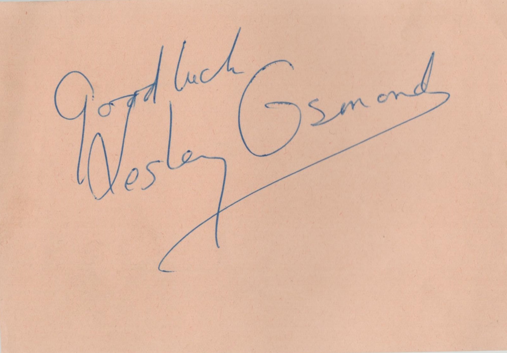 Lesley Osmond signed 6x4 Album Page. Osmond, was a British actress. She appeared in the 1953 West - Image 2 of 2