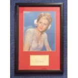 Joan Fontaine 17x12 mounted and framed signature display includes signed album page and a stunning