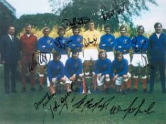 Autographed Rangers 8 X 6 Photo colour, Depicting A Wonderful Image Showing The 1972 European Cup