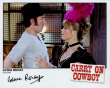 Edina Ronay signed 10x8 Carry On Cowboy colour photo. Edina Maria Ronay FRSA (born 8 January 1943)