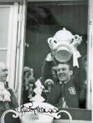 Jimmy Greaves signed 16x12 black and white photo pictured with the FA Cup during his time with