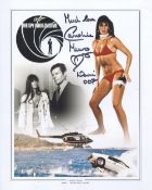 007 James Bond 8x10 The Spy Who Loved Me montage photo signed by Bond girl Caroline Munro. Good