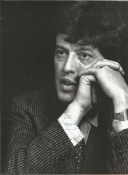 Playwright Tom Stoppard signed 9x8 black and white image, this appears to have been glued onto