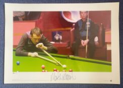 Snooker Mark Williams signed 23x17 Legends Series Big Blue Tube print pictured in action in 2003