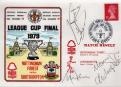 Nick Holmes, David Peach and Manny Andruszewski signed League Cup Final 1979 Official Football