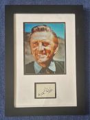 Kirk Douglas 21x15 mounted and framed signature display includes a signed album page and a fantastic