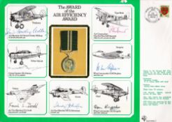 Ww2 Dm Medals Cover. 7 Signatures Including A Rare Signature. Flown In A Jet Provost Mk T3a.