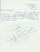 Music Brook Brothers hand written letter replying to an autograph request. The Brook Brothers