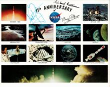 Space Apollo 11 crew Neil Armstrong, Michael Collins and Buzz Aldrin multi signed 15th Anniversary