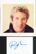 Richard Gere signed 6x4 white card comes with 8x8 colour photo. Good condition. All autographs