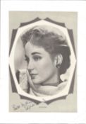 Actress Sylvia Syms signed 7x5 black and white image, which has been glued to card and has some
