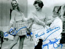 Dinah Sheridan and Jenny Hanley signed 6x8 black and white photo. Good condition. All autographs