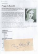 Peggy Ashcroft Signed 6x3 Album Page. Ashcroft DBE (22 December 1907 – 14 June 1991), known