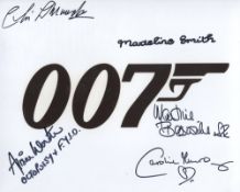 007 James Bond multi signed 8x10 photo signed by FIVE actors who starred in a Bond movie in Madeline