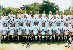 Rugby Union England World Cup Winners 2003 multi signed 18x12 colour photo signatures include are