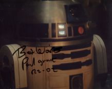 Star Wars 8x10 photo signed by R2D2 stand in, Paul Grant. Good condition. All autographs come with a