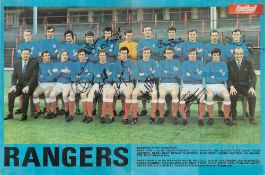 Autographed Rangers Centre Spread Poster, Removed From Football Pictorial Magazine, This Superb