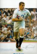 Rugby Union Mark Cueto signed 18x14 colour Big Blue Tube montage print. Good condition. All