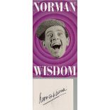 Norman Wisdom signed cardboard cutout. Includes unsigned photo. Wisdom, OBE (4 February 1915 – 4