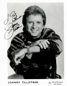 Johnny Tillotson Signed 10x8 Black and White Photo. Tillotson is an American singer songwriter. He