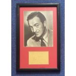 David Niven 17x11 mounted and framed signature display includes signed album page and a fantastic