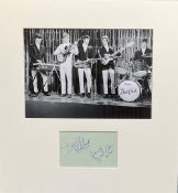 Dave Clark Five Signed Album Page By Dave Clark And Lenny Davidson Mounted With 13x14 Photo Display.