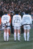 Autographed Leeds United 12 X 8 Photo colour, Depicting A Wonderful Image Showing Mick Jones,