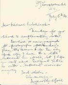 Actor Douglas Blackwell ALS handwritten letter 1984 replying to a signed photo request. His