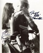 Starcrash, Caroline Munro and Judd Hamilton signed 8x10 movie scene photo. Good condition. All