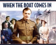 When The Boat Comes In, 1970 s TV drama series photo signed by James Bolam (Jack Ford) and Susan