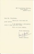 Actress Ursula Howells typed signed letter replying to an autograph request. Ursula Howells (17