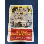 The Great American Pastime Colour Movie Poster Starring Ann Miller. NSS number 56 538. Printed in