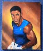 Boxing, Anthony Joshua signed fine art canvas 19x15 print. Created by the artist Josephine M Tobitt,