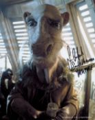 Sean Crawford signed 10x8 colour photo pictured in his role as Saelt-Marae in Star Wars. Good