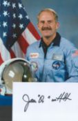 NASA astronaut James van Hoften signed 6 x 4 white card. James van Hoften a veteran of two Space