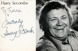 Harry Secombe signed black and white 6 x 4 postcard/photo. Secombe was a Welsh comedian, actor,