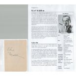 Karl Malden signed 5x4 album page. Karl Malden (born Mladen George Sekulovich; March 22, 1912 – July
