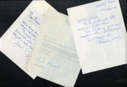 Great TV Entertainment Collection of 8 Letters Signed, Some TLS. Signatures include Andy Stewart,