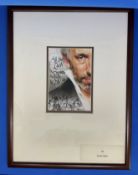 Actor Simon Callow Hand signed 6x4 Photocard in brown wooden Frame measuring 14x11 Overall. He was