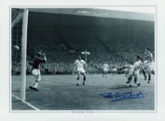 Football Peter McParland signed 16x12 Aston Villa black and white print. Good condition. All