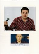 Jason Manford signed small colour photo, mounted below unsigned photo. Approx size 16x12. English