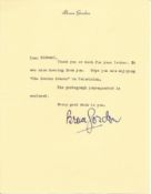 Actor Untouchables Bruce Gordon typed signed letter replying to an autograph request on his own