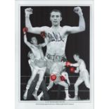 Boxing Alan Boom Boom Minter signed 16x12 colourised montage print. Good condition. All autographs