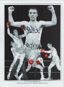 Boxing Alan Boom Boom Minter signed 16x12 colourised montage print. Good condition. All autographs