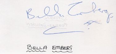 Actor Bella Emberg signed 6x3 album page. Bella Emberg ( 16 September 1937 – 12 January 2018 was