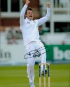 Cricket Legend Graeme Swann Personally Signed 10x8 Colour Photo Showing Swann Cheering Behind The