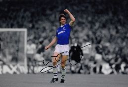 Autographed Kevin Ratcliffe 12 X 8 Photo - Col, Depicting The Everton Captain, Fist Clenched,