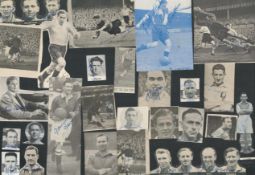 1950s Top flight Football Signature Collection on Newspaper Clippings Over 50 Signatures. Signatures